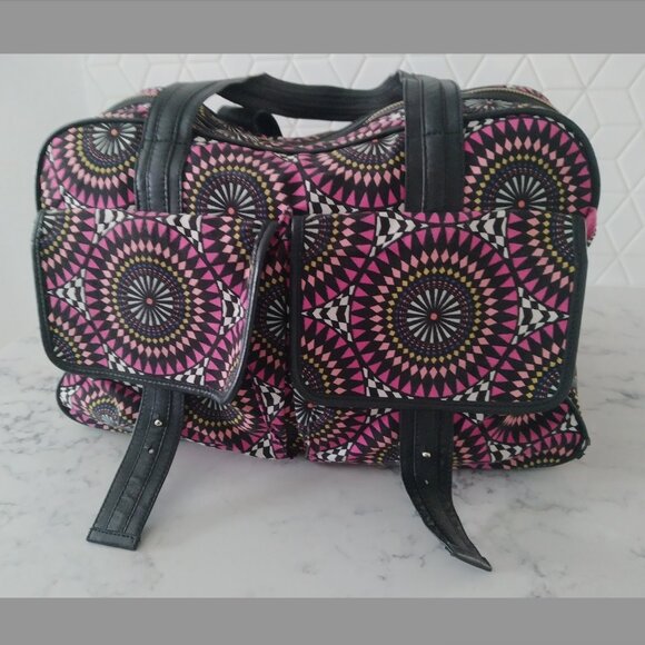 Matthew Williamson for H&M 2009 travel duffle bag, pink and black - Picture 2 of 14